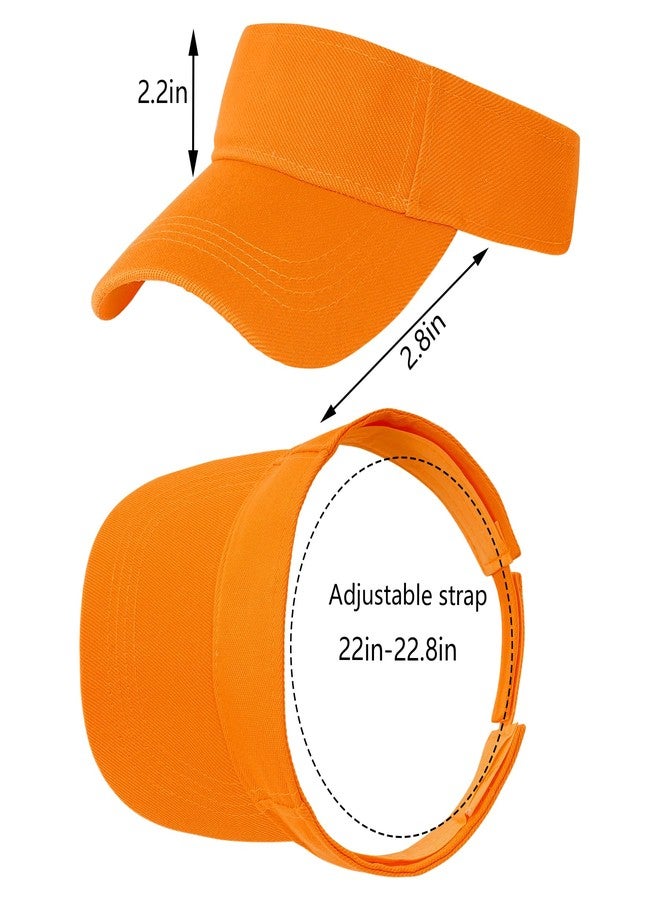 Marrywindix 5 Pieces of Orange Sport Wear Athletic Visor Sun Sports Visor Hat Visor Adjustable Cap for Women and Men (One Size) - Image 2